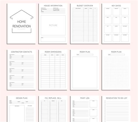 Toradh íomhá ar Printable DIY Home Project Planner