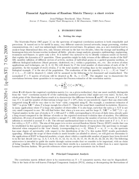 Image result for Random Matrix Theory Applications