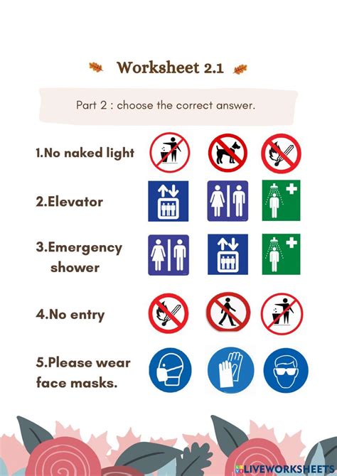 Image result for Signs in a Building Worksheet