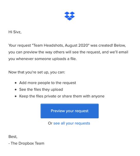 Toradh íomhá ar Dropbox Request Files