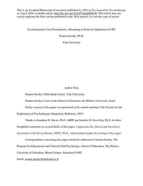 Image result for Psychodynamic Formulation Example