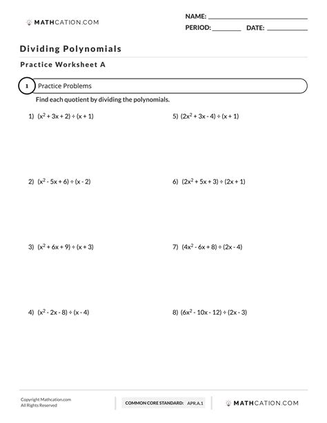 Image result for Divide Polynomials Worksheet