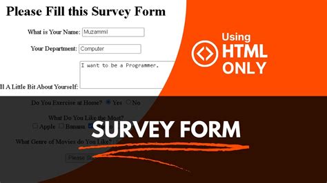 Image result for Survey Form HTML Sheet Example