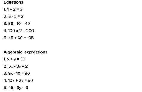 Image result for Expression and Equatio Example
