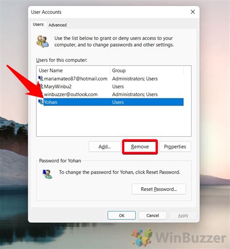 Image result for Netplwiz User Account Remove