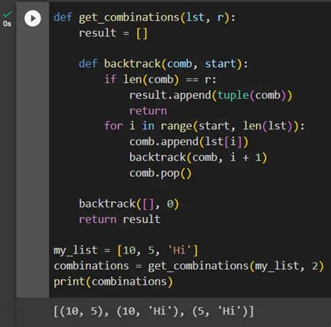 Python Get All Combinations of List Elements に対する画像結果