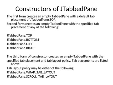 Toradh íomhá ar Swing Java Tabbed Pane Non-Basic