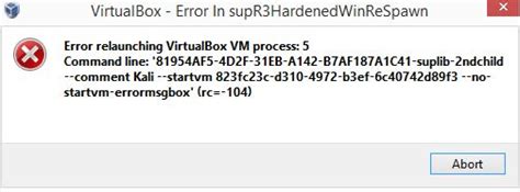 Image result for VirtualBox Starting Error