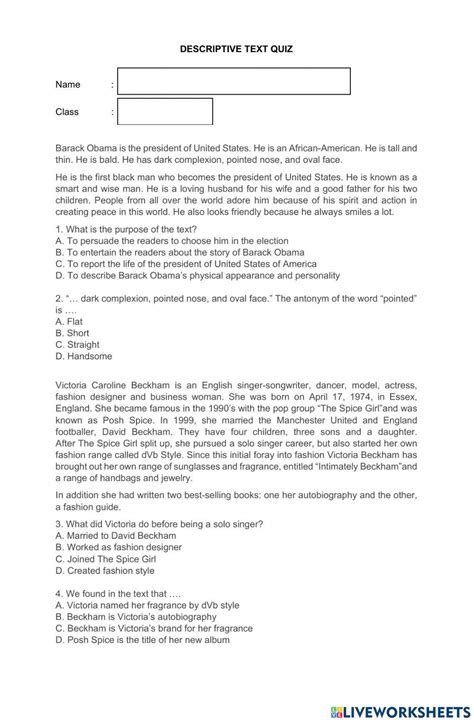 Image result for ESL Descriptive Text Worksheet