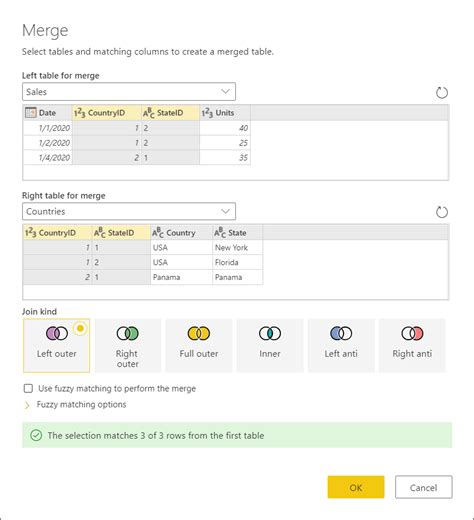 Power Query Merge Columns に対する画像結果