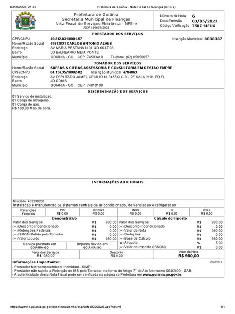 Afbeeldingsresultaten voor Modelo De Nota Fiscal NFS-e
