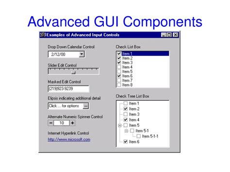 Image result for Standard GUI Controls
