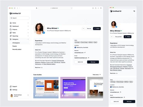Image result for User Profile UI Design
