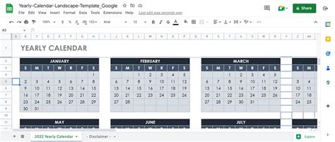 Image result for Google Sheets Yearly Calendar