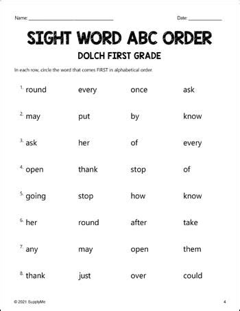 Image result for ABC Order First Grade
