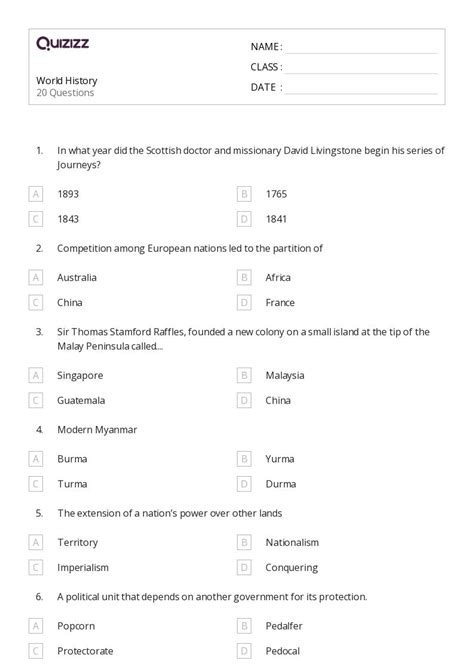 Image result for 9th Grade History Worksheets