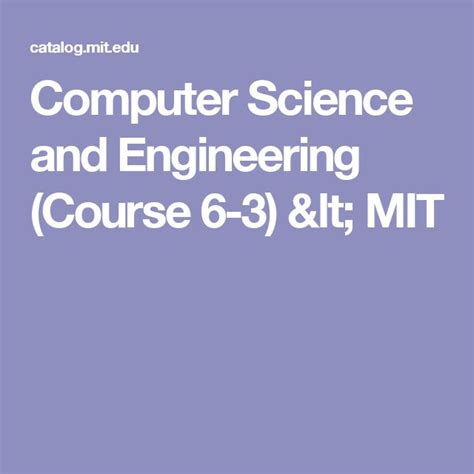 Image result for MIT Computer Science Major Road Map