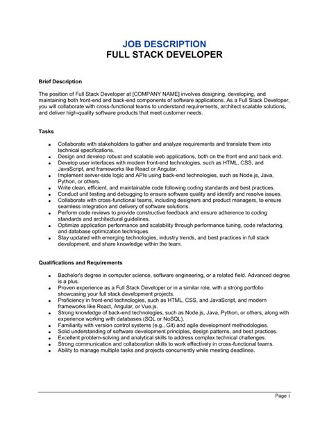 Image result for Full-Stack Developer Job Posting