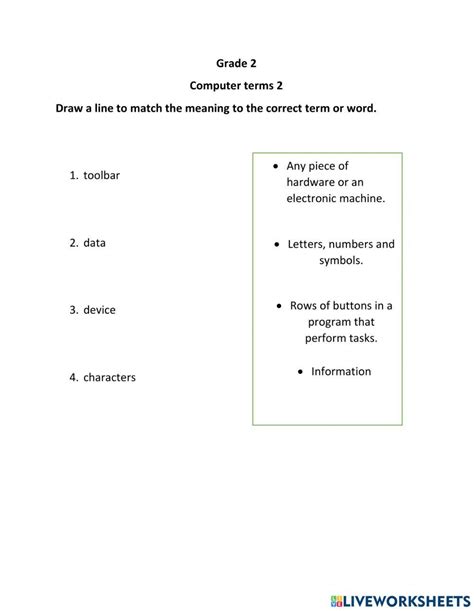Image result for Computer Terms Worksheet