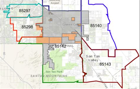 Afbeeldingsresultaten voor Queen Creek Zip Code Map
