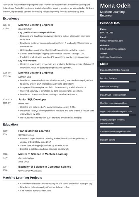 Image result for Machine Learning Entry Level Resume