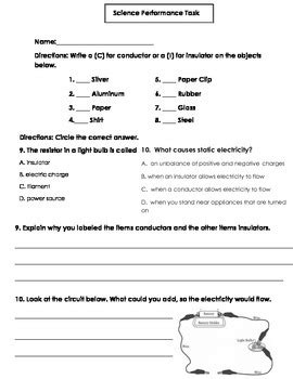 Electrical Background Science Performance Task に対する画像結果