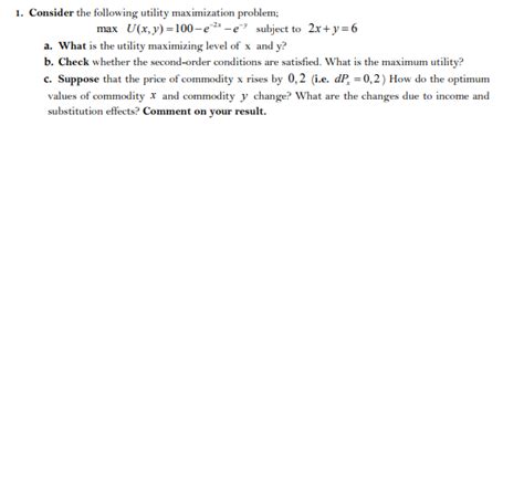 Utility Maximization Problem Microeconomics に対する画像結果