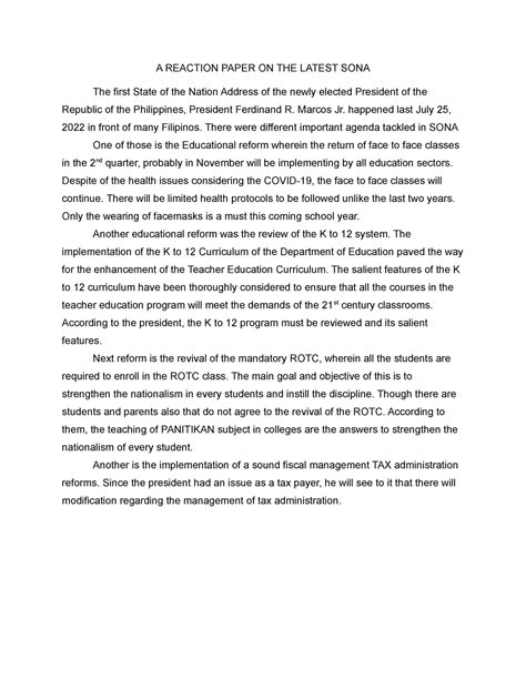 Image result for Reaction Paper Example in Song