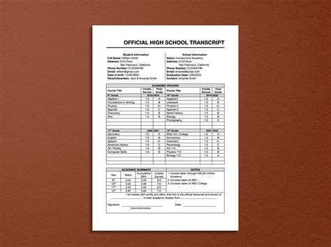 Afbeeldingsresultaten voor Fillable Middle School Transcript