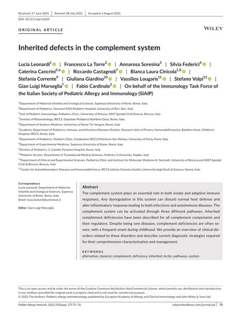 Toradh íomhá ar Defects in the Complement System