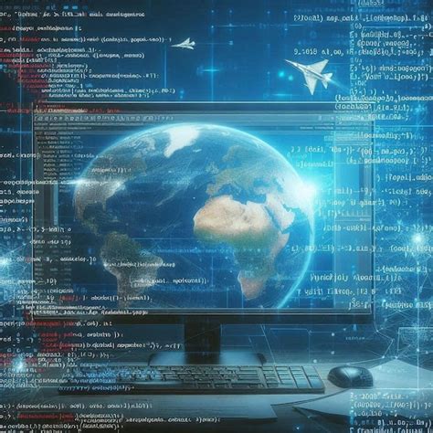 Toradh íomhá ar Modern Day Computer with Coding On Screen