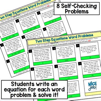 Image result for 2 Step Equations Word Problems