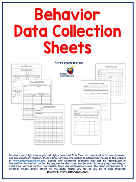 Behavior Data Collection Sheets に対する画像結果