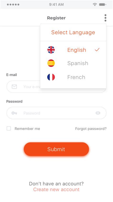 Select Language Dialogue UI に対する画像結果