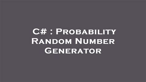Image result for C# Random Number Generator