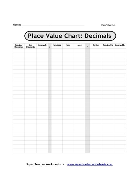 Decimal Place Value Chart - 3 Free Templates in PDF, Word, Excel Download