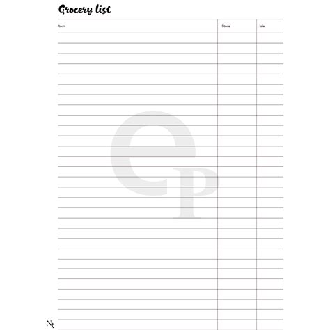 Résultat d’images pour Grocery List Basic Blank