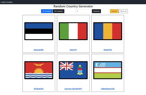 Random Counrty Generator に対する画像結果
