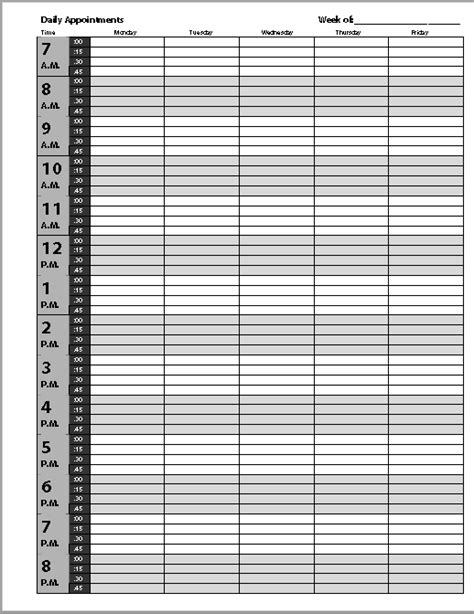 Appointment Schedule Template Word に対する画像結果