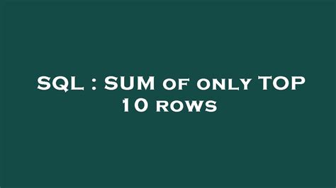 Image result for SQL Top 10 Rows