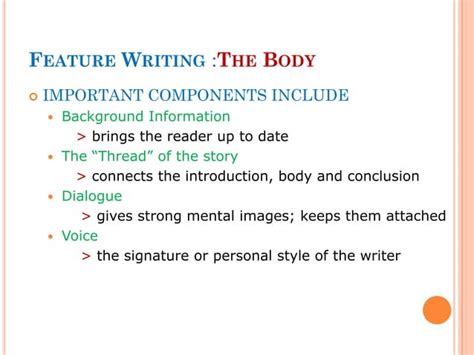 Image result for Feature Writing Notes