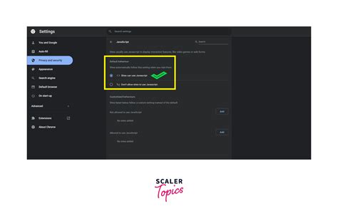 Toradh íomhá ar JavaScript Enable Windows 10