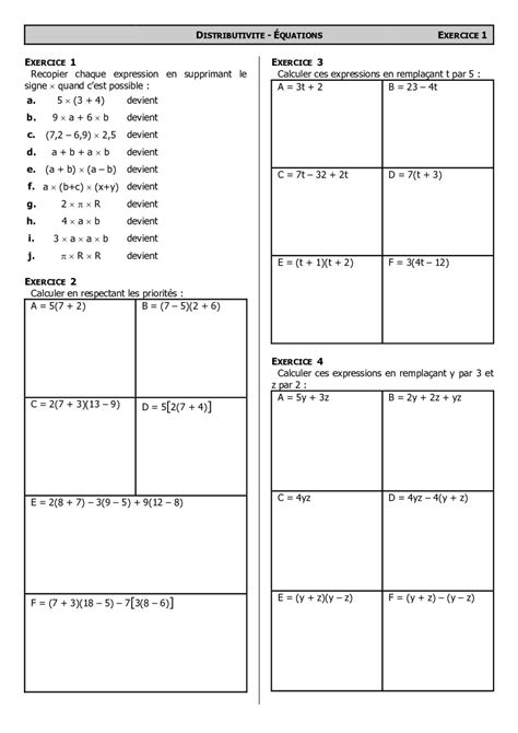 Image result for Calcul Litteral 5Eme