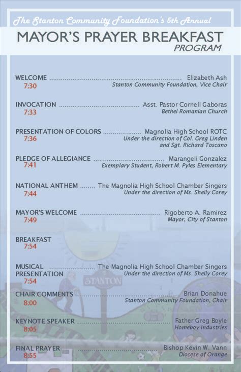 Toradh íomhá ar Prayer Breakfast Program Sample