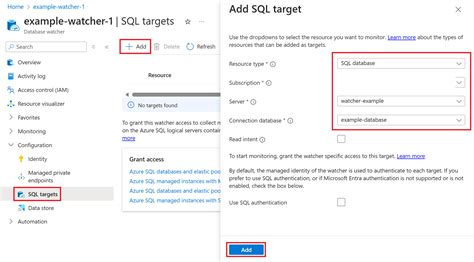 Azure Monitor SQL Server に対する画像結果
