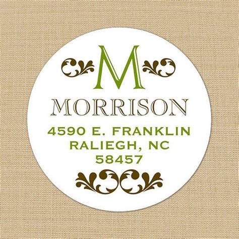 Open Initial Monogram - Custom Personalized Address Labels or Stickers ...