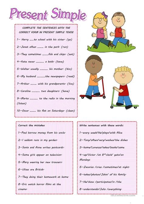 Toradh íomhá ar Present Simple Negative Interogative Affirmative Exercises