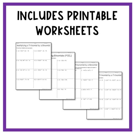 Image result for Multiplying Binomial by Trinomial Worksheet