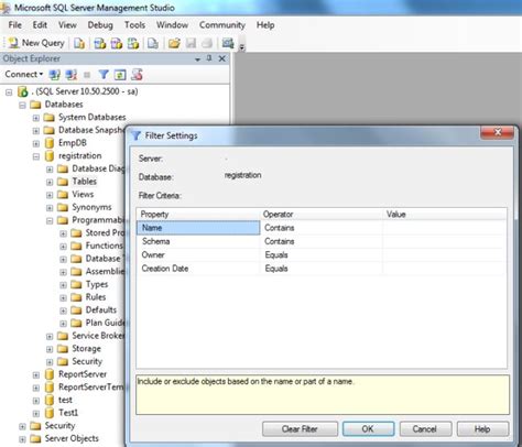 Image result for How to Filter Tables On SQL Management Studio