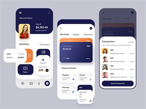 Image result for Mobile Banking App Layout